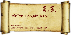 Róth Benjámin névjegykártya